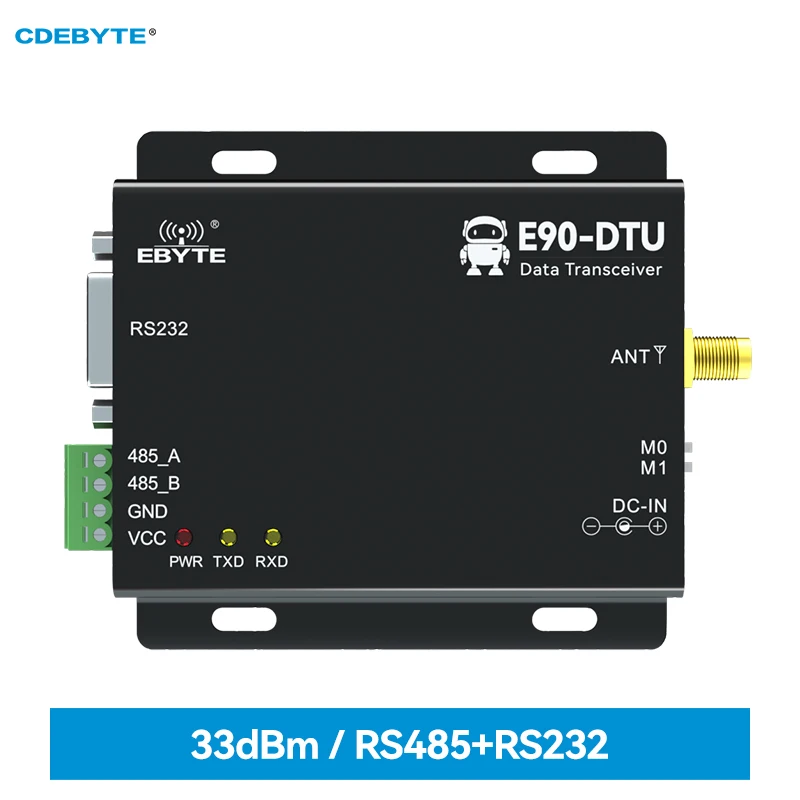 LoRa Indusrtail Wireless Digital Radio RS485 RS232 CDEBYTE E90-DTU(433L33)-V8 Modbus TCP to RTU 12KM Anti-Jamming Wireless Modem