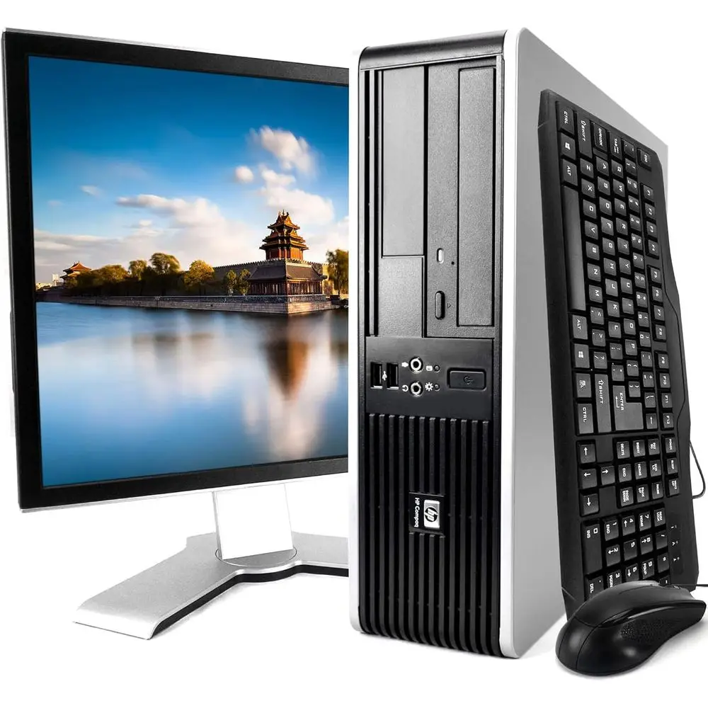 PC Desktop Rinnovato: Intel Core 2 Duo, 8GB RAM, 500GB HDD, DVD-RW, Wi-Fi, Windows 10, Monitor da 19 Pollici