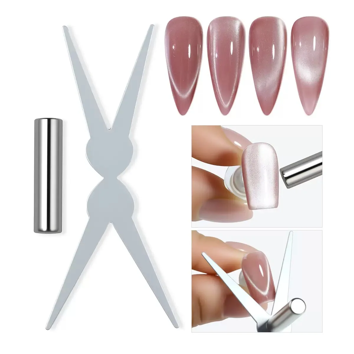 

New French Nail Art Magnet Set Double-head Y-shaped Magnetic Auxiliary Tool DIY French Effect Gel Polish Magnet Rod Tool Set
