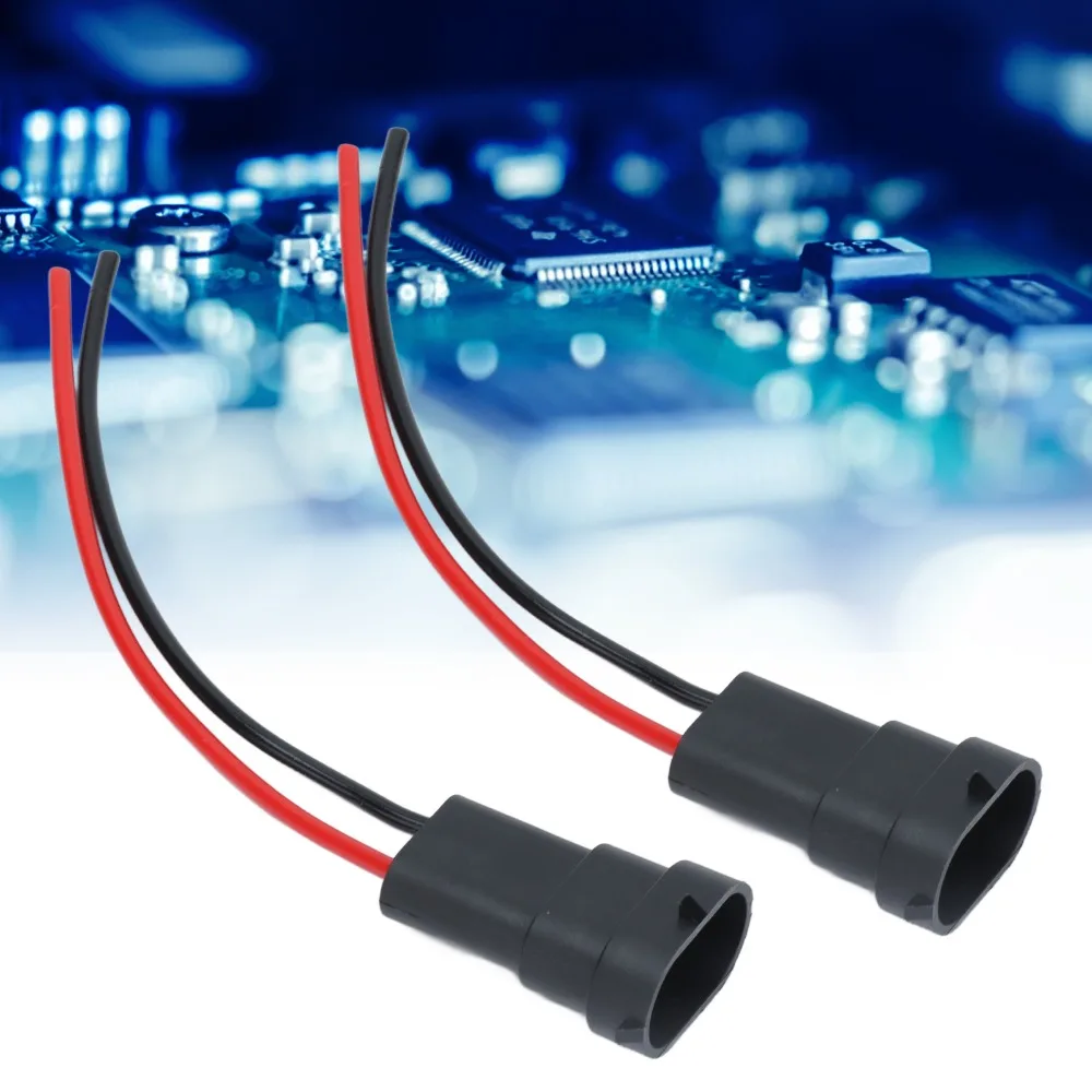2 Pcs Vehicle Upgrade H11 H8 880 881 Male Adapter Waterproof Copper Wiring Adapter Universal Fit Plug Connector Running/DRL