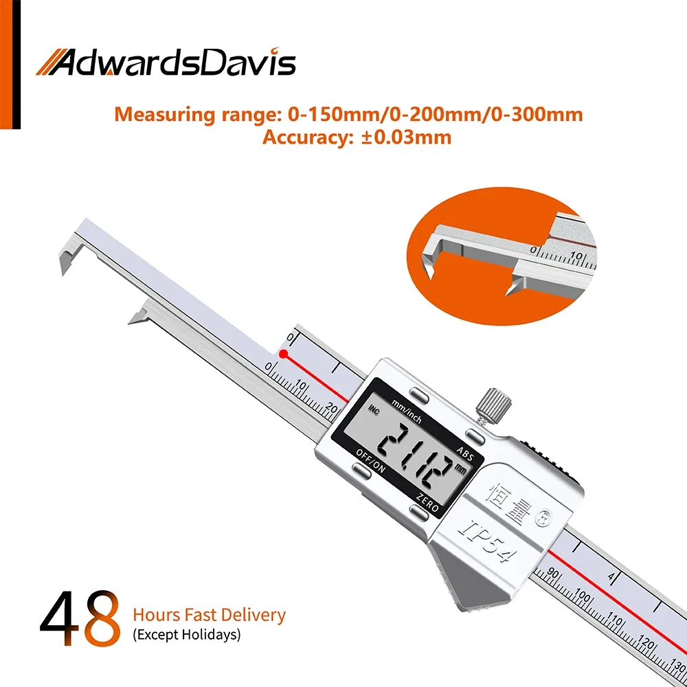 

Metric Imperial High Precision Inner Groove Distance Digital Display Caliper 150mm 300mm 4CR13 Stainless Steel Measuring Tools