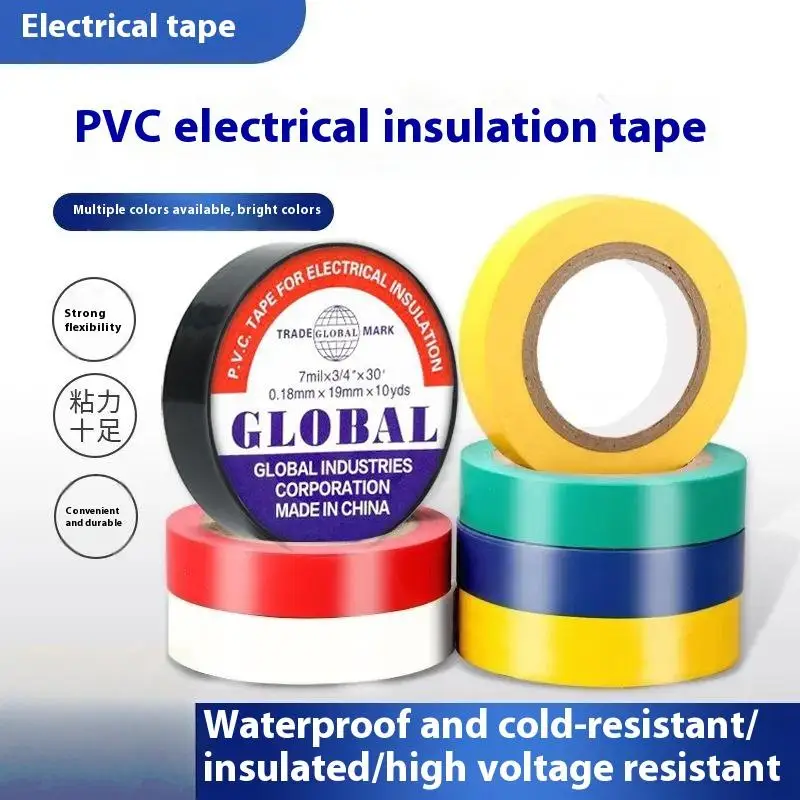 5 rollen industriële huishoudelijke 10 m hittebestendige rubberen elektrische tape met duurzame en zachte isolatielijm