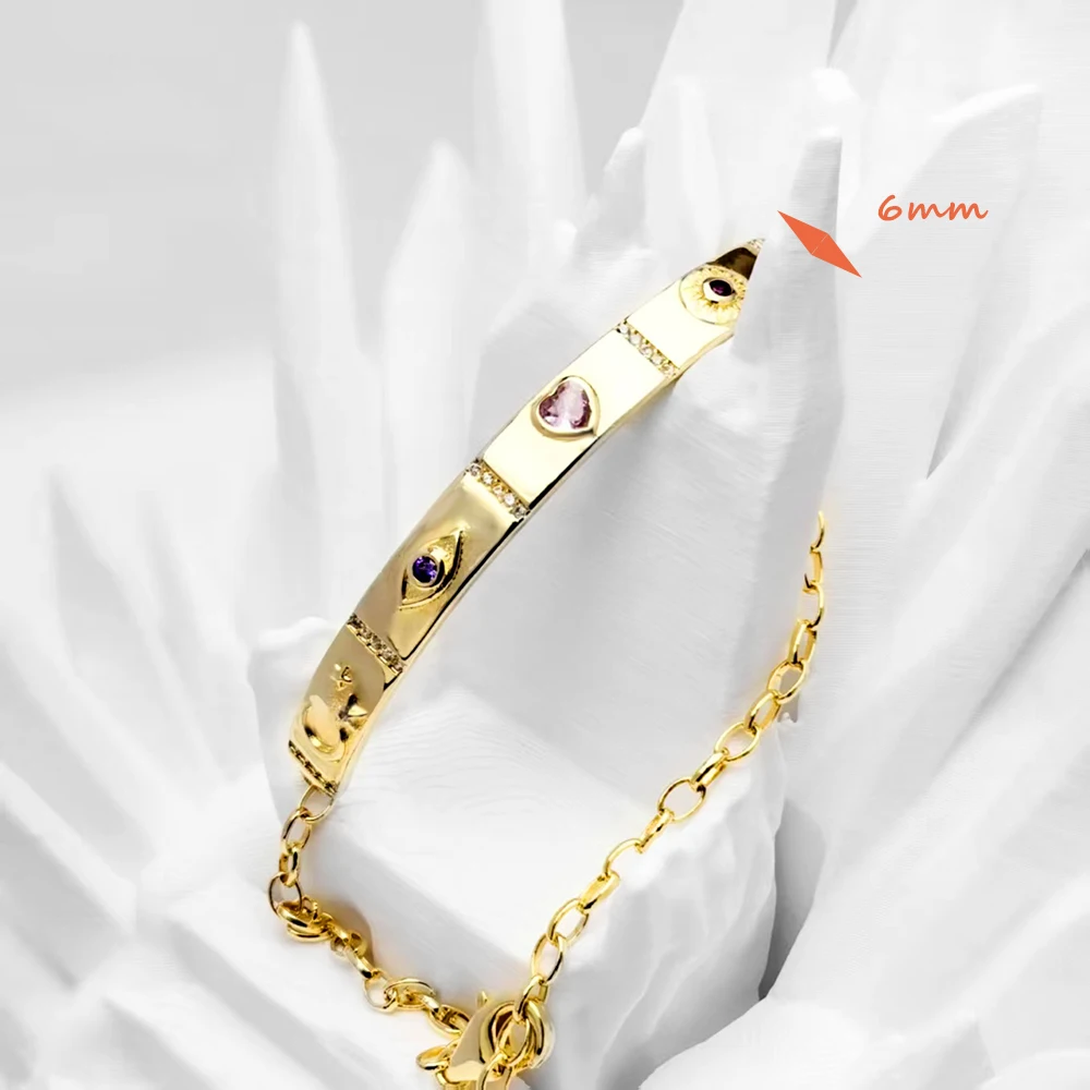 Yellow-Gold Plated Bracelet with Cosmic Talisman Long Bridge Autumn 925 Sterling Silver Jewelry Vintage Gift For Women