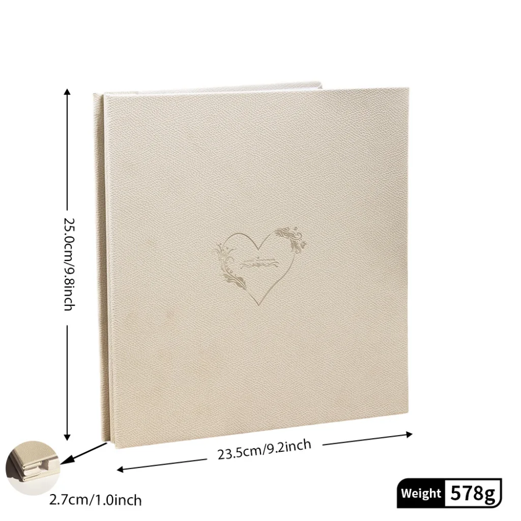 12‑Inch PU Leather DIY Scrapbook, 20 Thickened Inner Pages (40 Self‑Adhesive). Pen & Scraper for Weddings & Bridal Gifts.