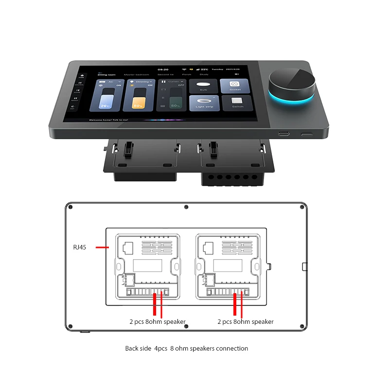 Tuya-スマートホームコントロールパネル,8インチタッチスクリーン,Zigbeeゲートウェイオーディオ,ウォールアンプ,多機能リレー,シーンスイッチ