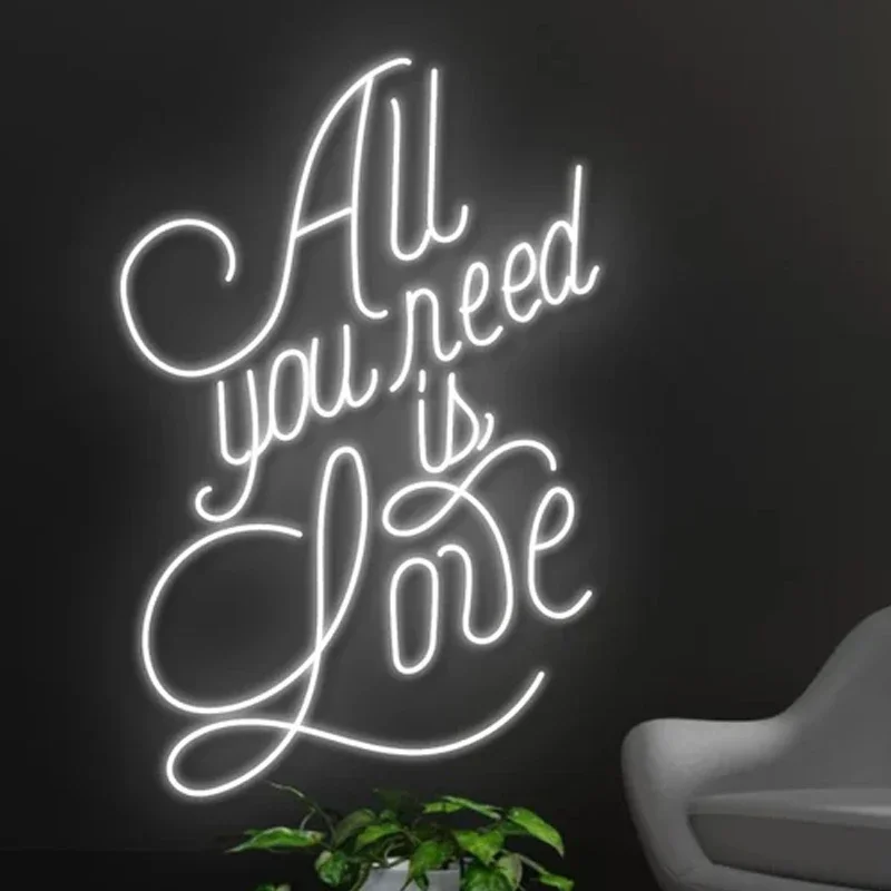 All You Need Is Love Neon Custom Led Neon Light Sign for Bedroom Decor Birthday Party Wedding Bar Decoration Wall Hang Neon Lamp