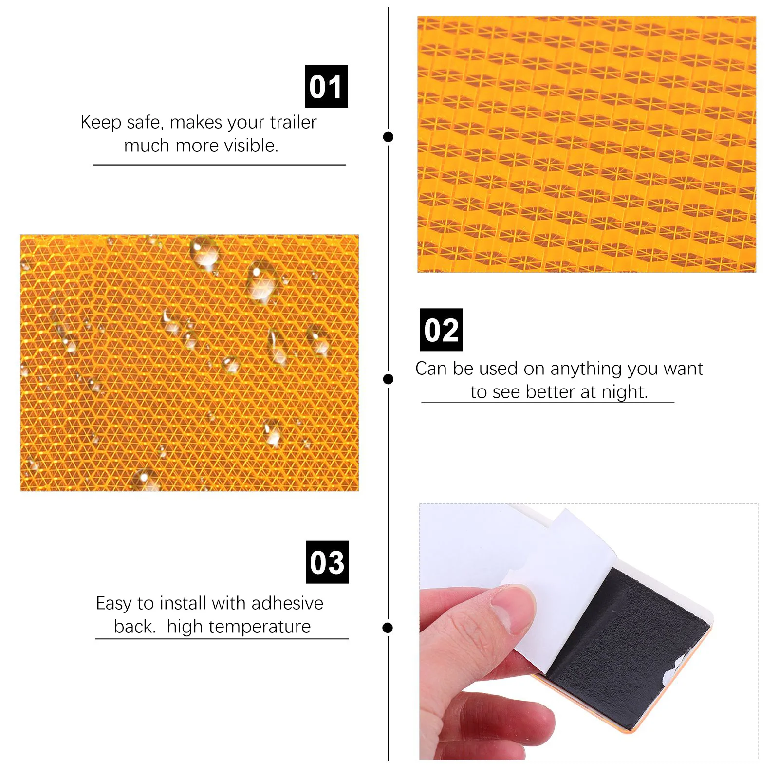 

25 Pcs Reflective Tape Self Adhesive Stickers Plastic Car Supplies Waterproof Visibility Safety Driveway Warning