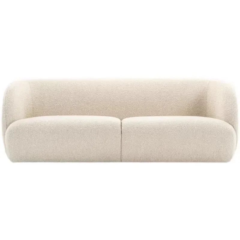 

Nordic postmodern light luxury small apartment living room designer model club reception single lamb wool sofa