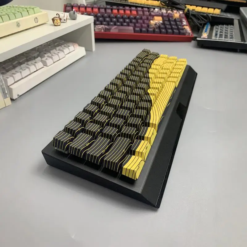 Wooting 60HE/60HE + PBT Five-sided Sublimation Side Engraved Yellow Corrugated Keycap Contour Original Factory