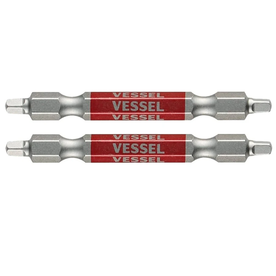 VESSEL 2Pcs 65/82/110mm Screwdriver Bit Set SQ1/2/3 Multicolor Double-headed Drill Bit Tool Accessories NO.GS14SQ Series