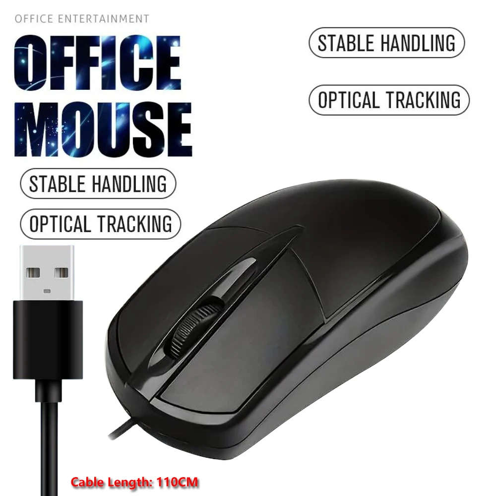 ماوس USB ماوس سلكي بصري كمبيوتر محمول مكتب منزلي مضاد للانزلاق الأسطوانة ثلاثية الأبعاد 1200 ديسيبل متوحد الخواص لعبة Mause ملحقات الكمبيوتر لسطح المكتب #1