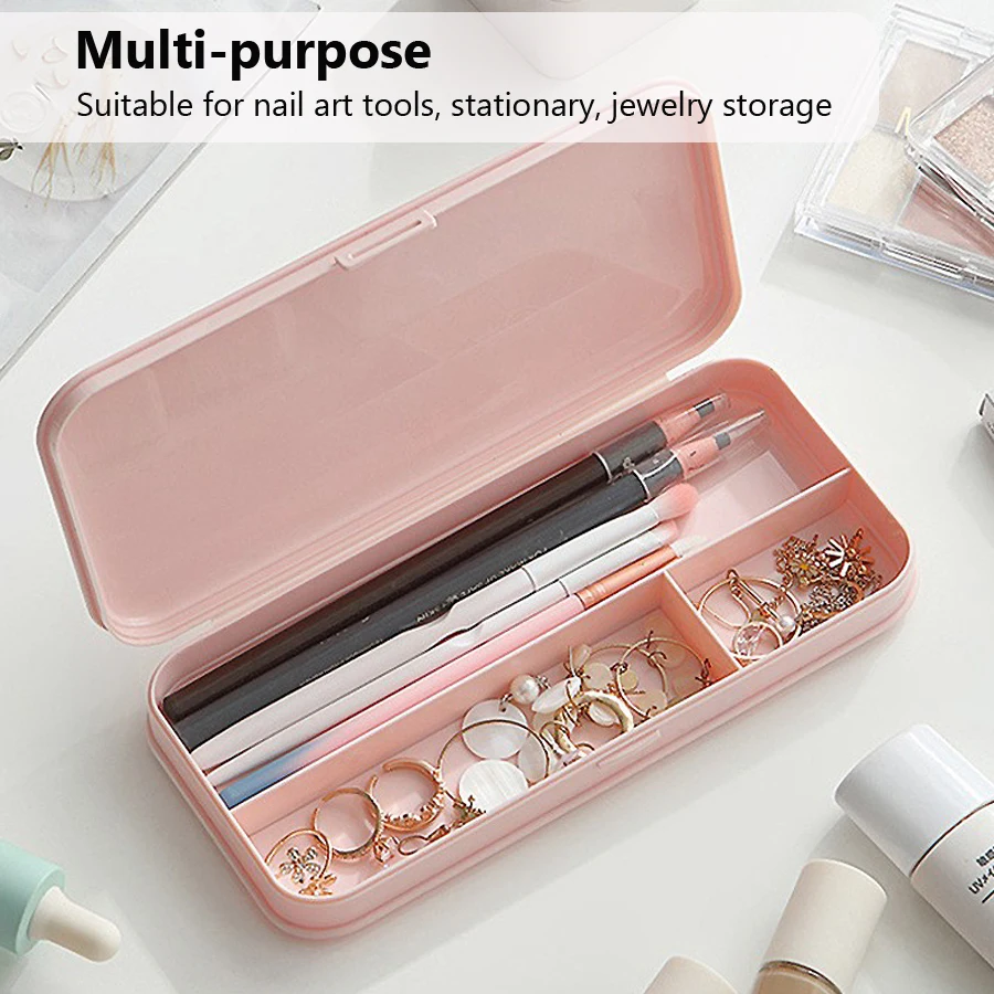 Stylish Desktop Nail Art Tool Organizer Compact Storage Box Case Container for Salon Home Use Clear Organizer