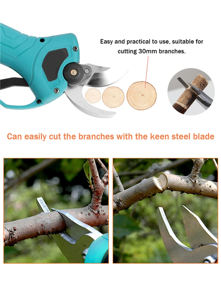 SK5 Cordless Pruner Cutting-Blade 30mm Electric Pruning Shear Accessory Efficient Fruit Tree Bonsai Pruning Branches Garden Tool