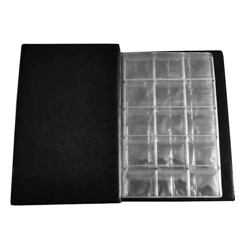 Portable Coin Collection Set 300 Panels Pvc Transparent Loose-leaf Philatelic Book Album with Zipper Protection