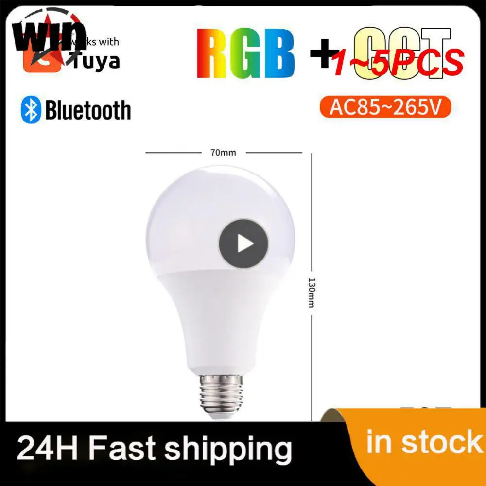 

1~5PCS Tuya Smart Led Bulb Light 10W Bluetooth Lamp E27/B22 RGBW Led Lamp Color Changing Lampada RGB+CCT Decor Home AC85-265V