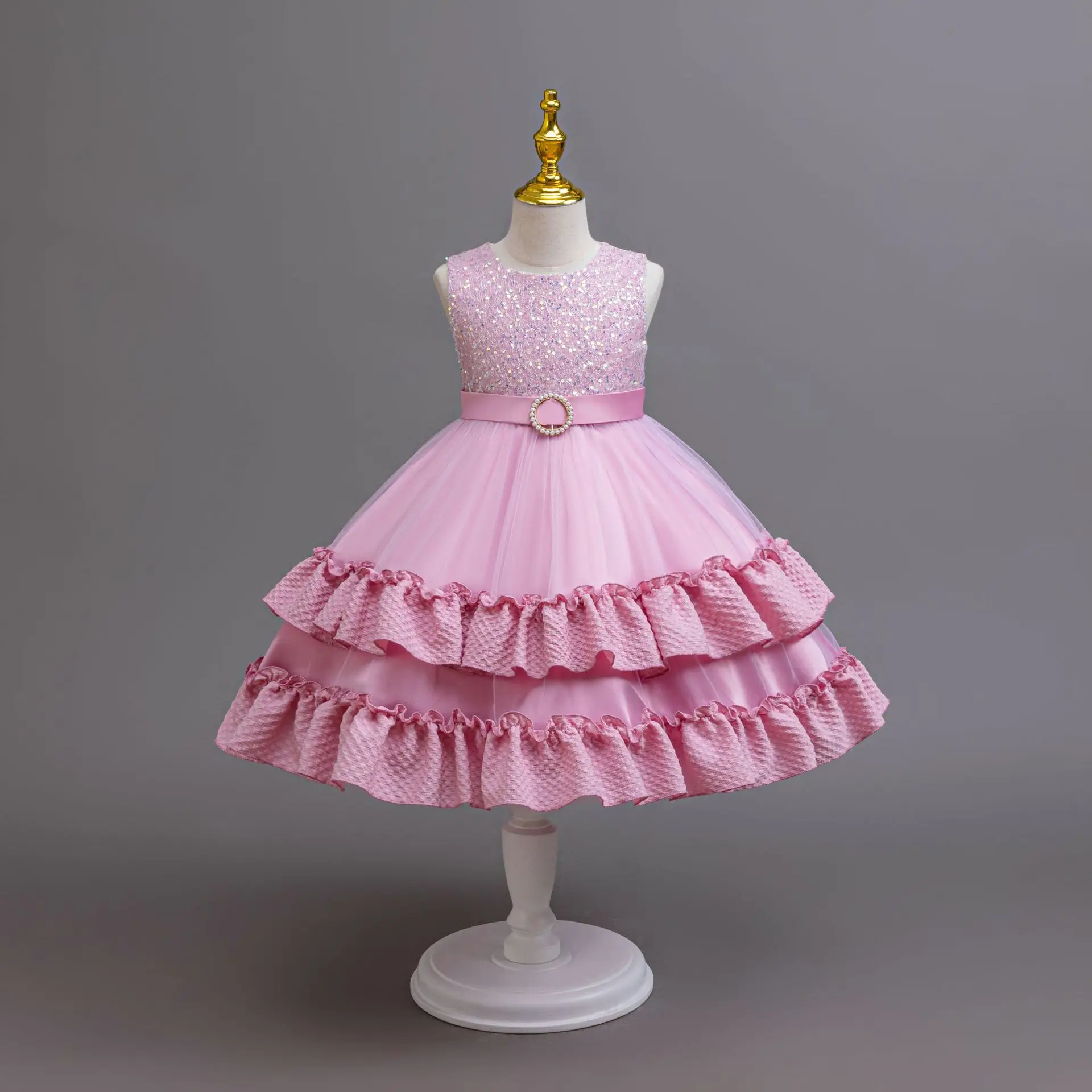 Girl Elegant Dress with Bag 3PCS Sequins Children Girls' Party Dresses Kids Girly Clothes 3-8Y