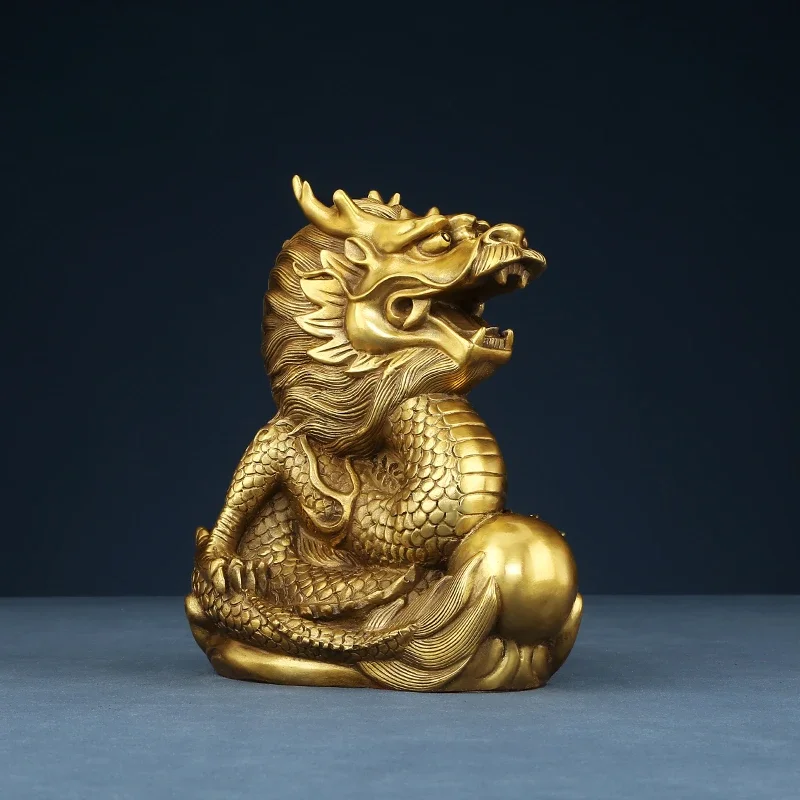 Bronze Dragon Ornament Twelve Zodiac Dragon Mascot Qinglong Ornament Home Entrance Crafts Ornament