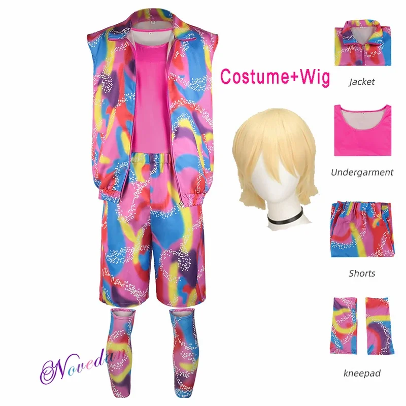 QQ8 2023 Película Barbi Cosplay Ken Barbe Ropa deportiva Mujeres Hombres Niños Fiesta de Halloween Cosplay Disfraz Uso diario Ropa deportiva Unif5Lk¥