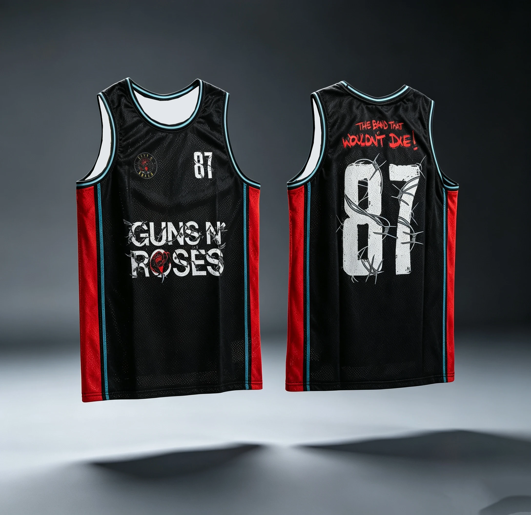 2026 Guns N 'Roses Retro Basketball Jersey Vest, Y2K Rock Sleeveless Street Style Vest T-shirt Trendy Parent-child Outfit