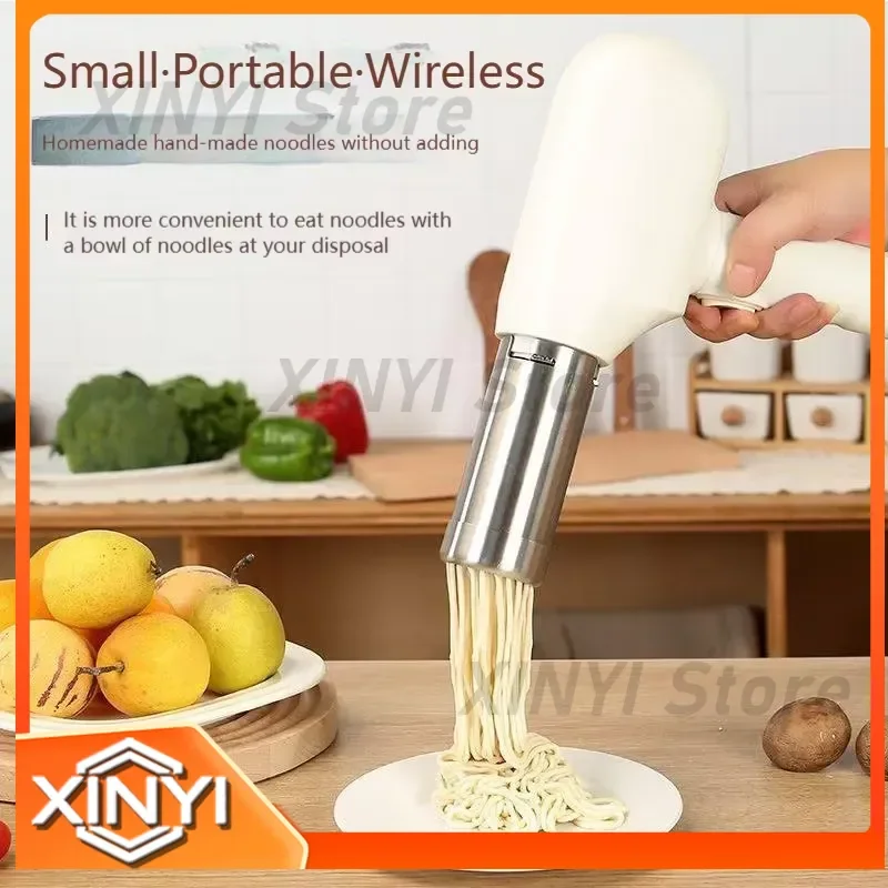 New Multi-functional Small Automatic Electric Handheld Wireless Noodle Maker for Household Use with Noodle Molds and Scraper