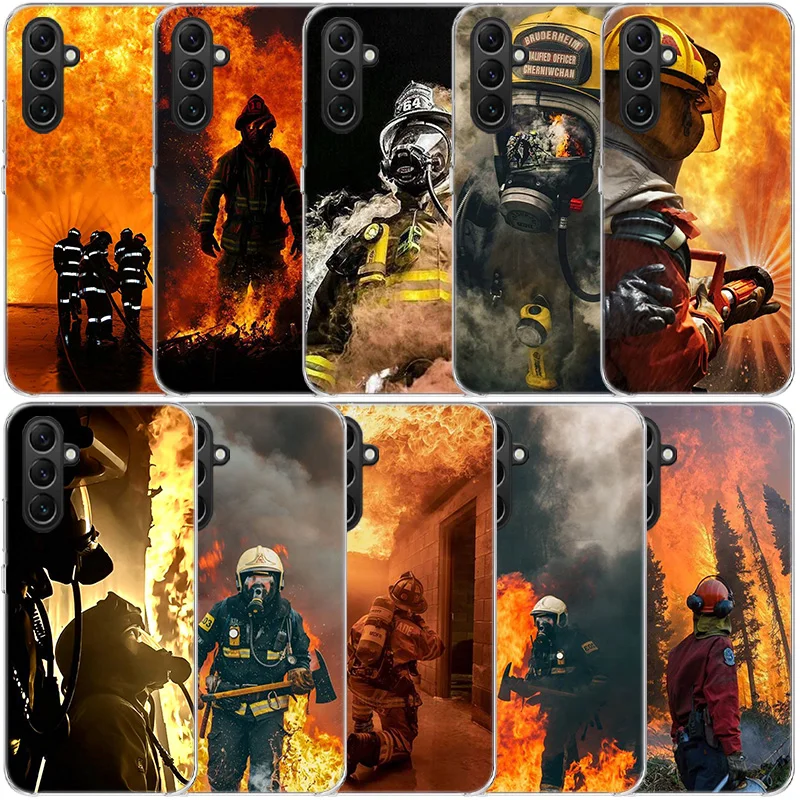 Firefighter Heroes Fireman Clear Phone For Samsung Galaxy A52S A42 A32 A22 A12 A02S A70 A50 A40 A30 A20 A20E A71 A51 A41 A31 A10