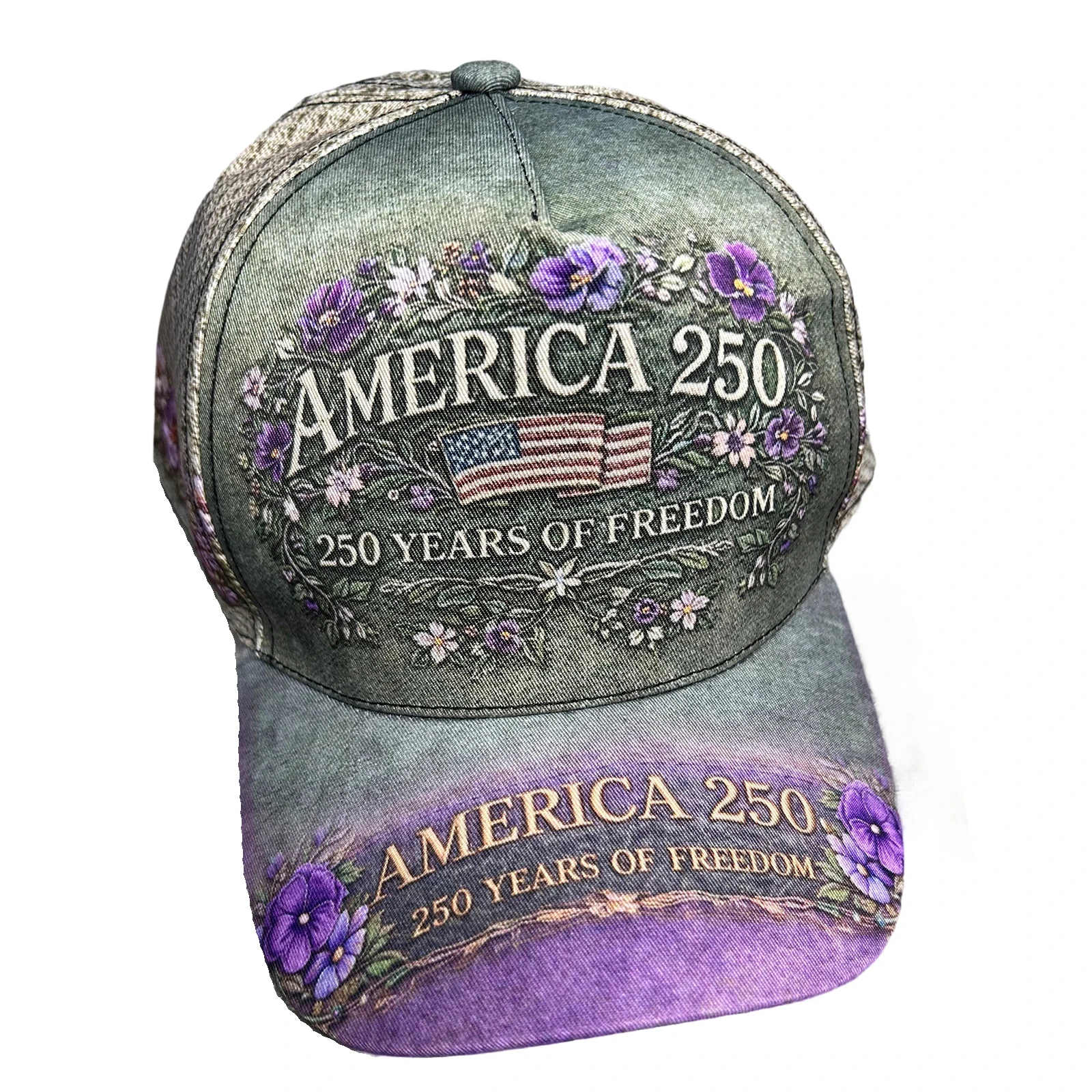 Unisex American Anniversary Commemorative Hat Digital Print Baseball Cap Adults Fashion Retro Elements Pattern Causal Sun Cap