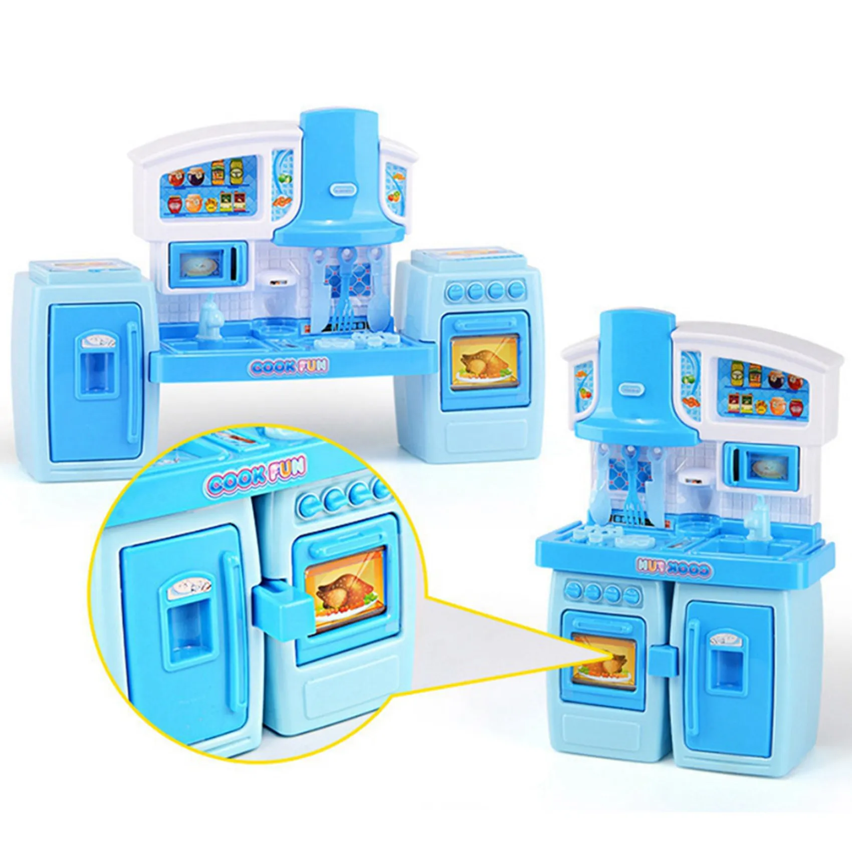 A63T-24X Set da cucina Musica Finta Accessori Set da cucina Gioco da cucina Set di utensili da cucina per bambini - Rosa