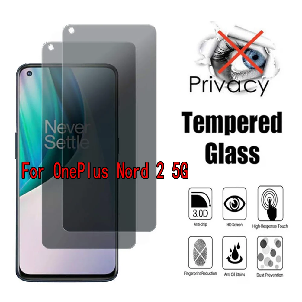 

2 шт., антишпионская защитная пленка для экрана для OnePlus Nord 2 5G, закаленное стекло для конфиденциальности