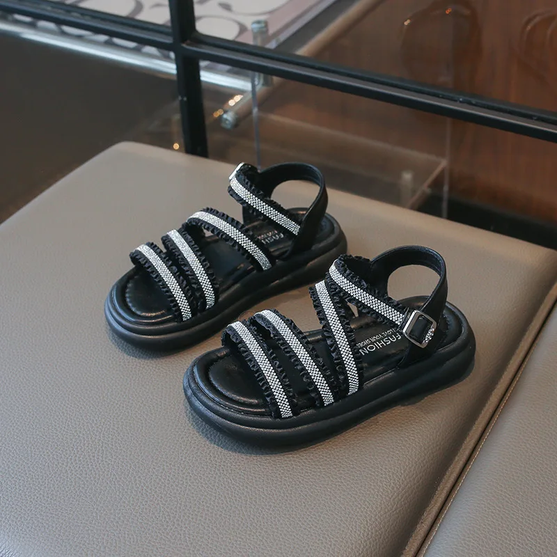 

Jogerli Fashion Girls Sandals Summer Roman Baby Trendy Children's Shoes Soft Sole Princess Children Rhinestone Shoes