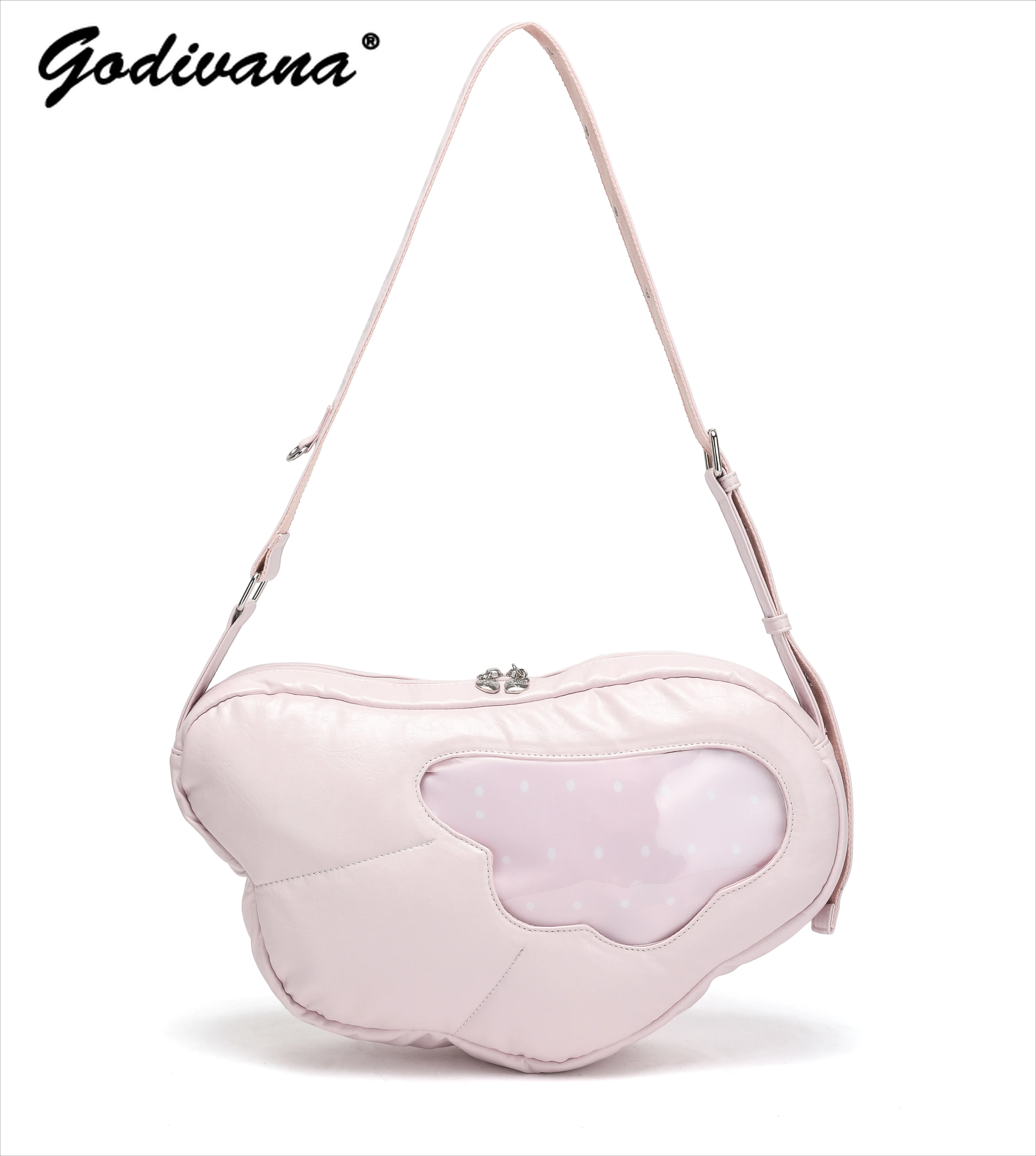 Korean Aesthetic Wings Ita Bag Original Design Crossbody Shoulder Bag Transparent Pocket Kpop Fans Student Daily Handbag