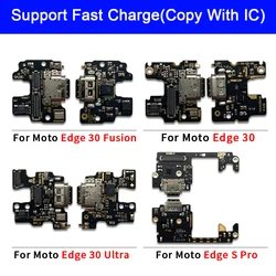 10Pcs,USB Dock Connector Charging Port Flex Cable For Moto Edge 20 Lite Pro Edge 30 Fusion S Pro Charger Board With Mic Module