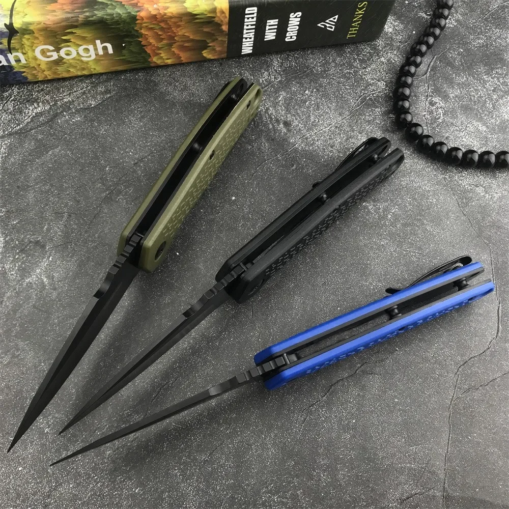 KS 1407 Conduit Flipper Folding Knife 8Cr13Mov Blade Nylon Fiber Handle with Pocket Clip EDC Camping Hunting Tactical Knife