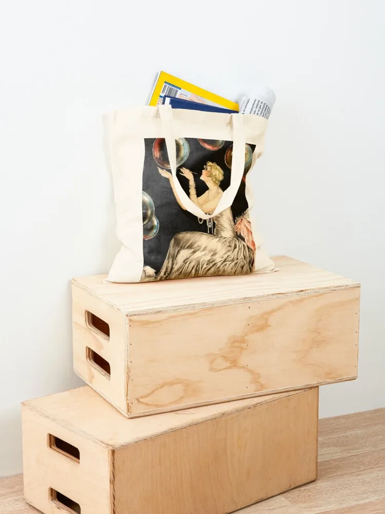 Enchanting Whimsical French Art Deco Woman Fashion illustration Tote Bag hand bags Woman shopper bag hand bag