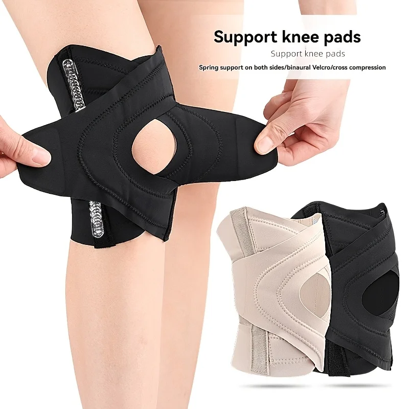 1 Stück Professionelle Kniebandage mit doppelseitigen Stabilisatoren für Damen und Herren – Kompressionsunterstützung für das Kreuzband, verstellbare Riemen zum Laufen