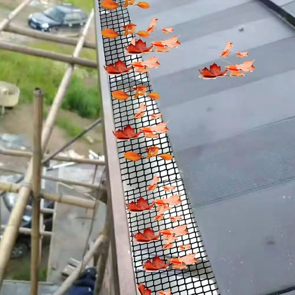 Leaf Filter Gutter Guard Mesh Prevent Clog Rainwater Drainage Protection Durable Flexible Garden Maintenance Screen