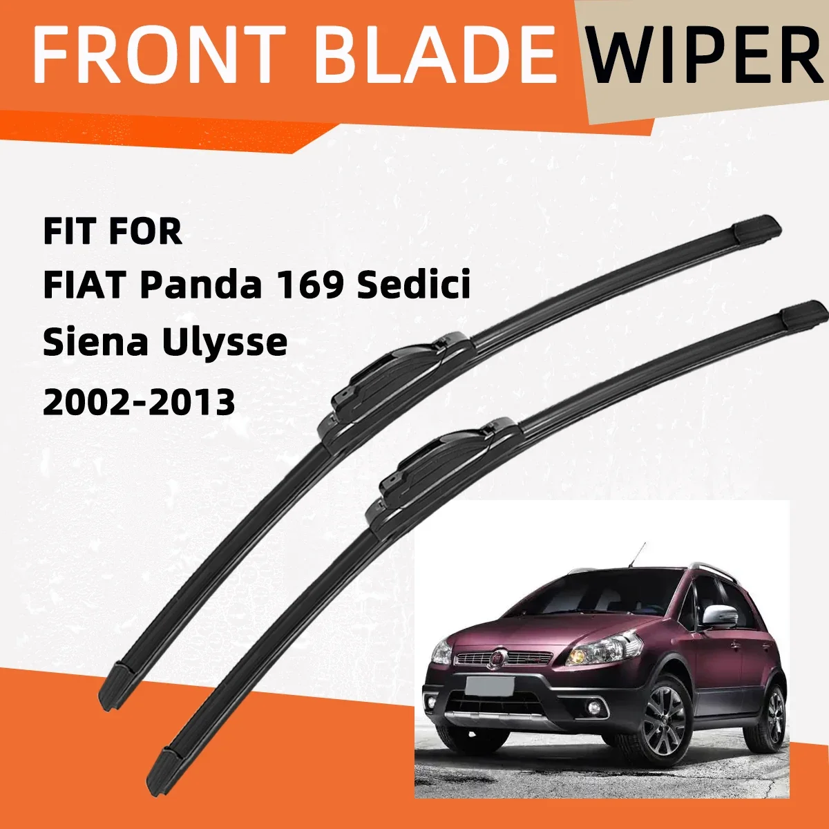 

Double Rubber Car Wiper for FIAT Panda 169 Sedici Siena Ulysse Front Blade Brushes Automobiles Parts Accessorie Windscreen Wiper