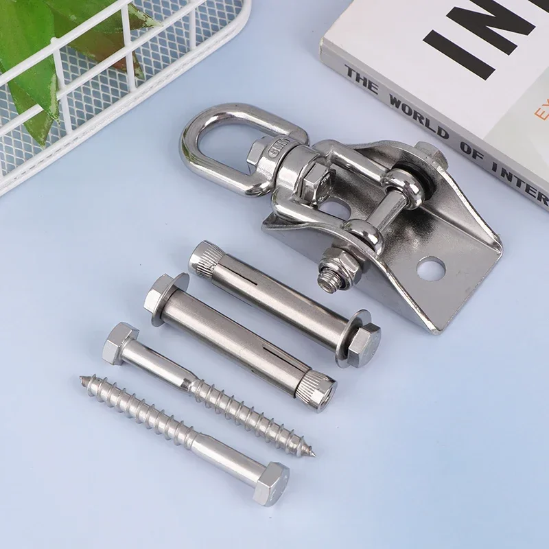 yes70MM Swing Suspension Hanger 304 Stainless Steel Rotatable Hammock Swing Hanger Hook Fixed Plate Hanging Chair Kit Hardware