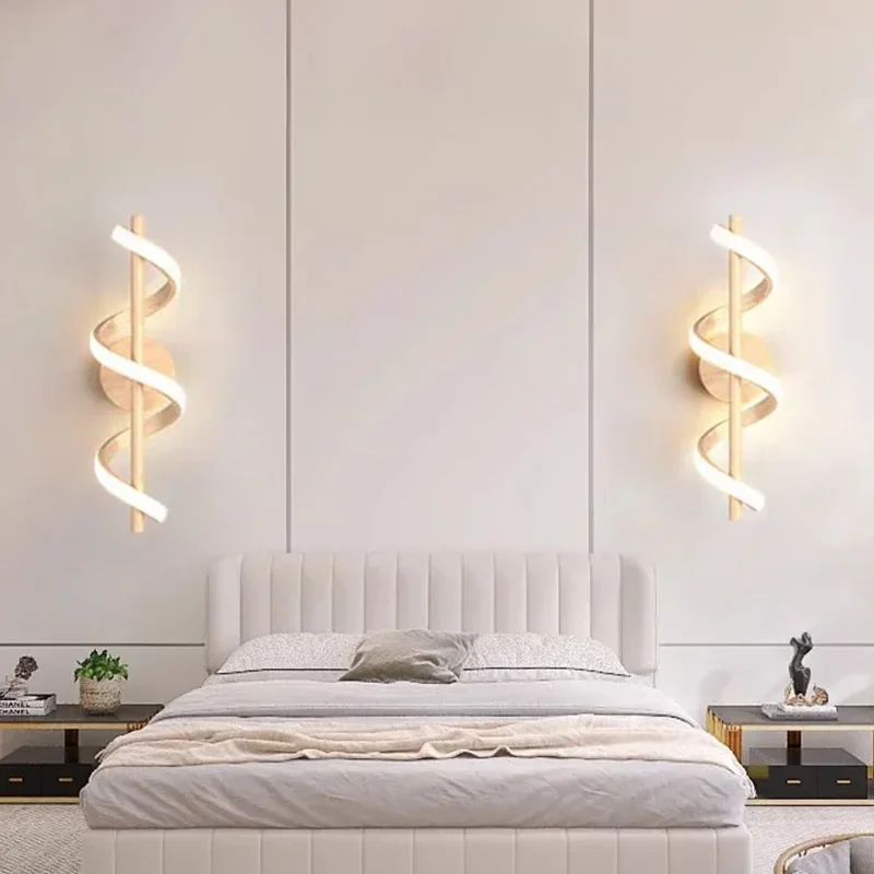 Nordic LED Wall Lights para sala de estar, luminária de madeira, candeeiro de cabeceira, proteção para os olhos, Home Decor