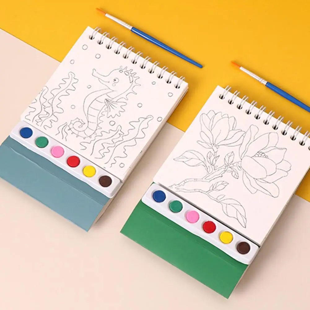 Kreatywna książka do malowania akwarelami dla dzieci DIY książka gwaszowa Graffiti profesjonalna książka akwarelowa obraz z kolorowanką P K1O1