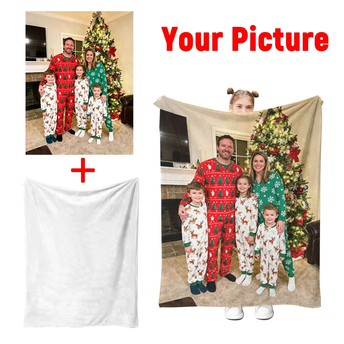 1 Piece of Christmas-Themed Flannel Blanket - Super Warm for All Seasons, Lightweight, Machine Washable, Suitable for Bed, Sofa, and Camping - 100% Polyester Fiber - Perfect as a Christmas or Birthday Gift for Boyfriend, Girlfriend, Son, Daughter, Husband, or Wife