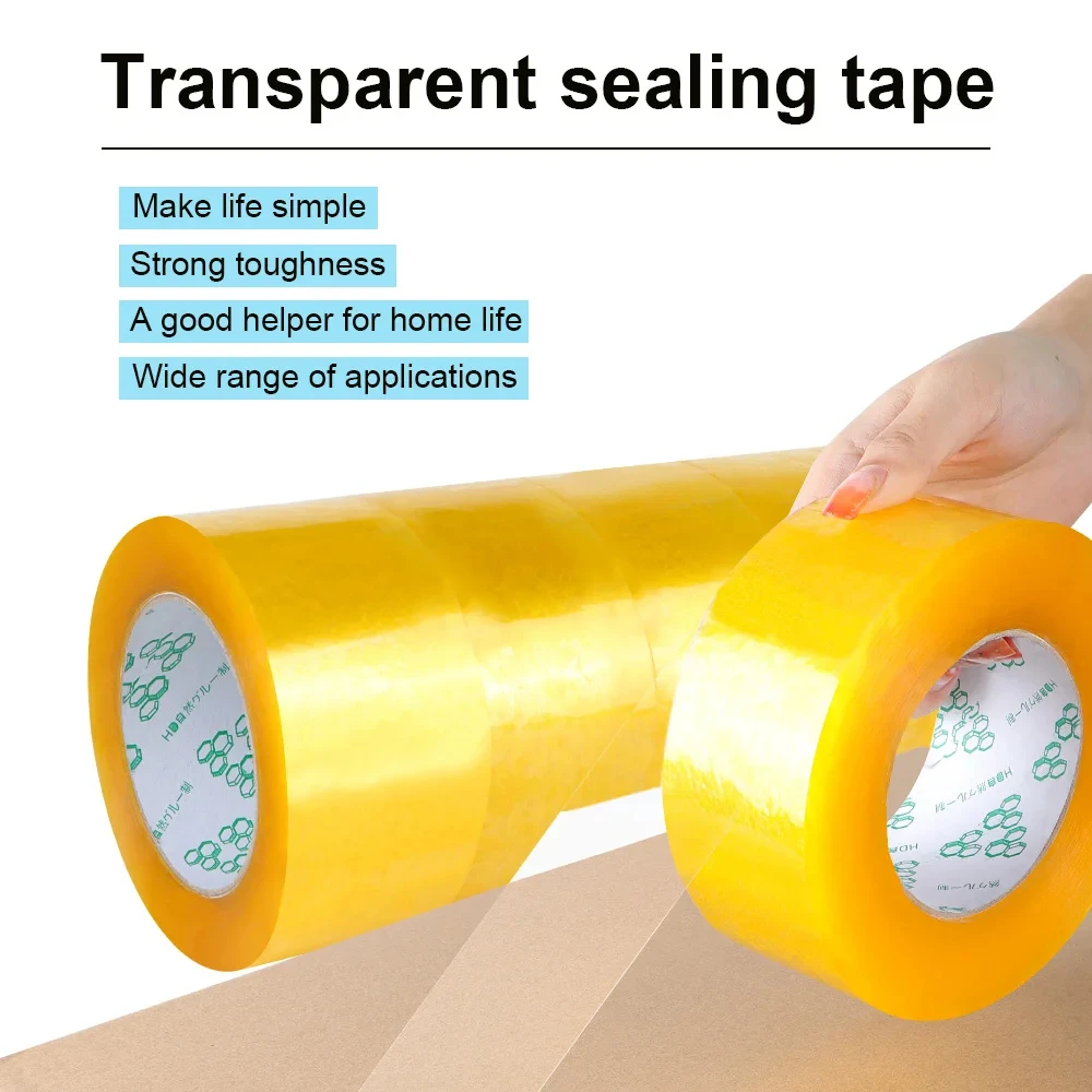 Yellow Sealing Tape Transparent Home And Office Supplies Warehouse Packaging Cardboard Box Packaging Data Line Sorting