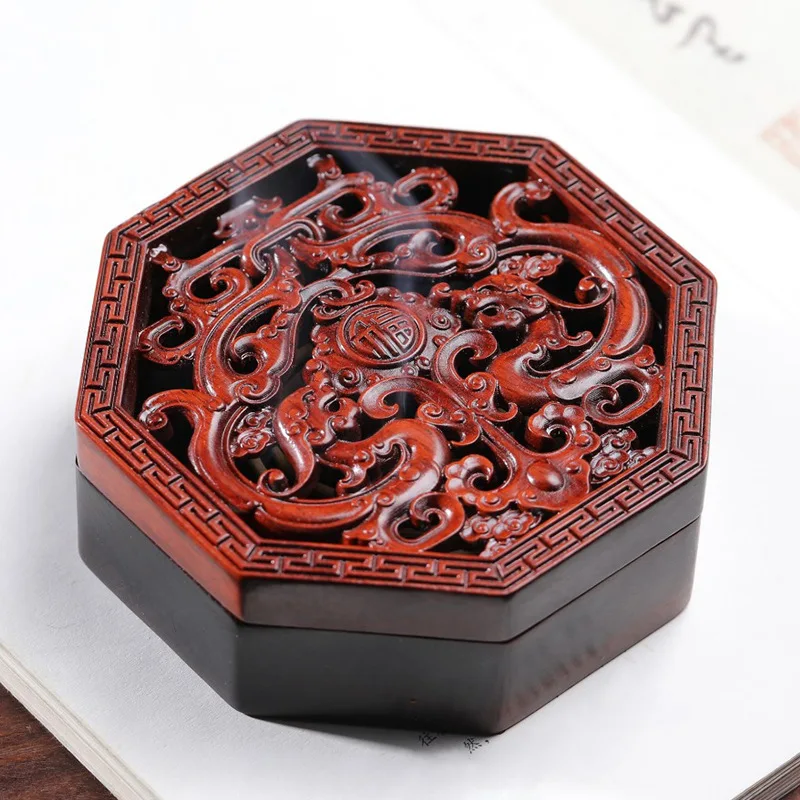 Indonesian Rosewood Octagonal Incense Box Style Specification 9*9.1*2.9 Study And Bedroom Hallway Ornaments