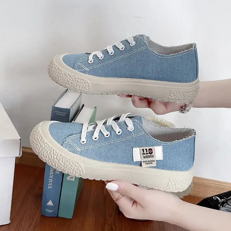 Platform Canvas Shoes, Schoolchildren, Soft Soles, Women's Shoes, Fashion, Slip-On Sneakers, Casual Shoes