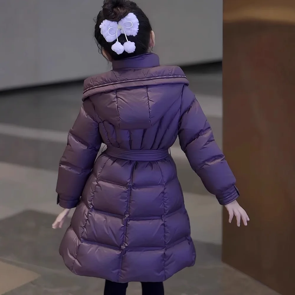 Girls' winter cotton-padded jacket, 2025 style thick down jacket for middle and senior children, children's cotton-padded jacket