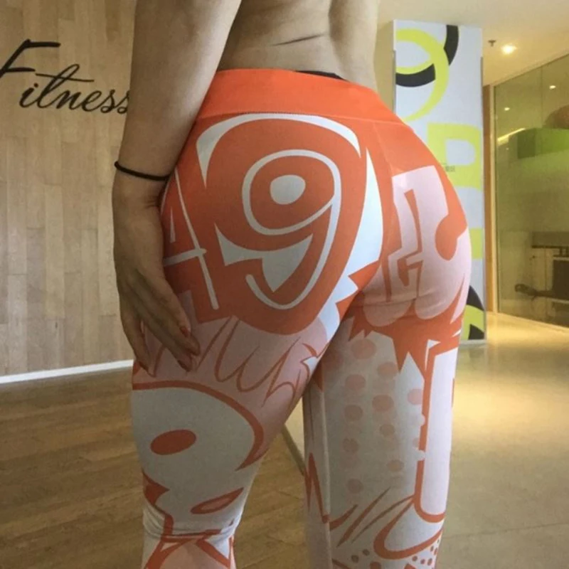 Nadruk bezszwowe legginsy kobiet miękkie spodnie treningowe stroje Fitness spodnie do jogi wysoki stan stroje gimnastyczne leginsy z lycry Spandex