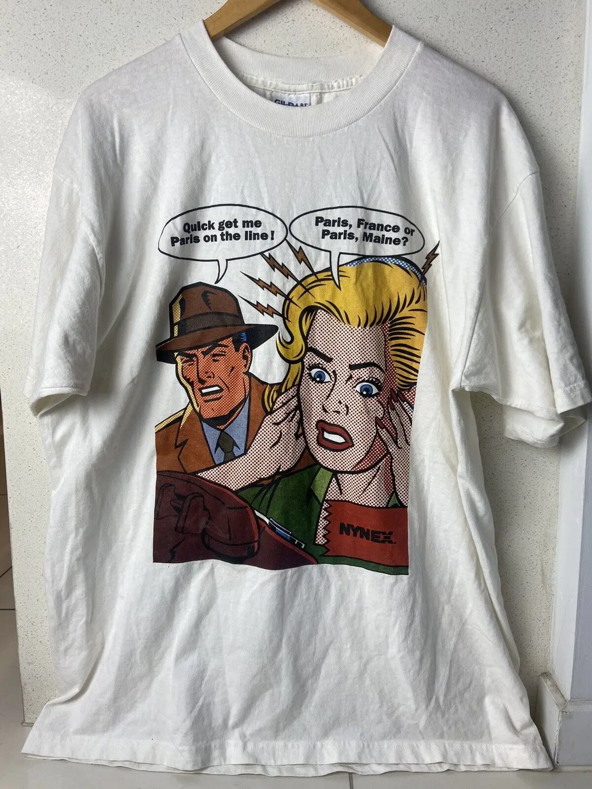 Roy Lichtenstein Vintage T Shirt 90s NYNEX Promo Top Size XL Double Sided Tee