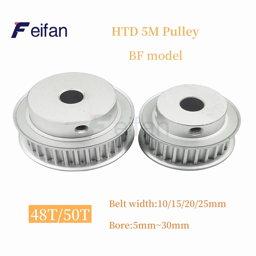 

BF Type 48T/50Teeth HTD 5M Timing Pulley Bore 5/6/8/10/12/15/16/20/28mm For 10/15/20/25/30mm Width Belt Used In Linear Pulley