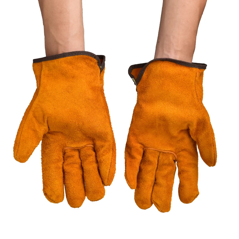 3/5/10 Pairs Labor Protection Work Gloves Soft Cowhide Welding Safety Protection Wear-Resistant Insulated Welding Gloves