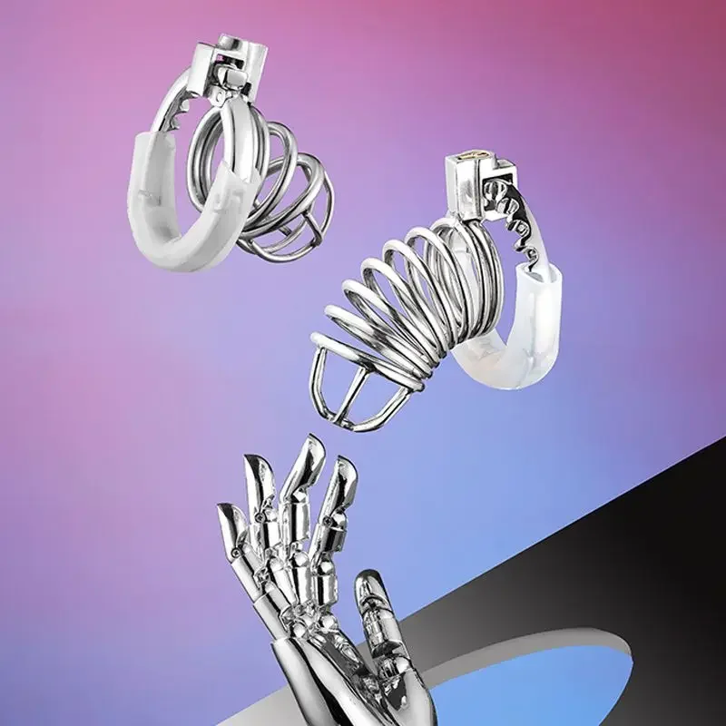 BDSM Stainless Steel Male Chastity Device Adjustable Size Ring CB Lock Penis Bondage Gear Chastity Cage Slave Training Sex Toys