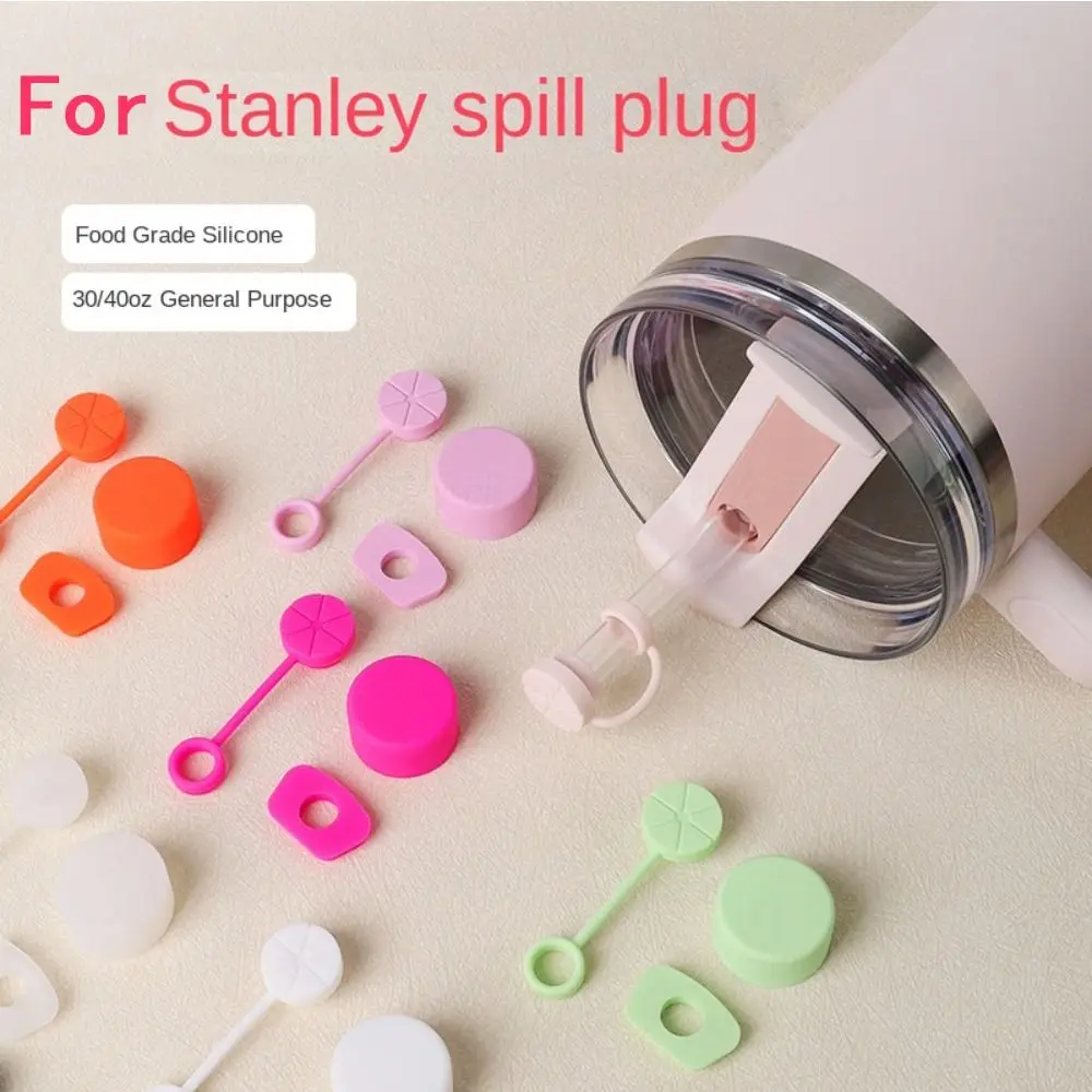 3Pcs/Set Silicone Spill Proof Stopper Set Dustproof Washable Straw Cover Cap Leakproof Reusable for Cup 20/30oz/40oz